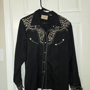 Scully Scroll Embroidered Long Sleeve Pearl Snap Western_XXL